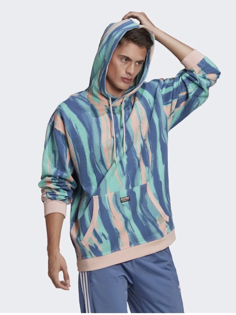 ADIDAS ORIGINALS RYV TIE DYE MARBLED HOODIE - MULTI